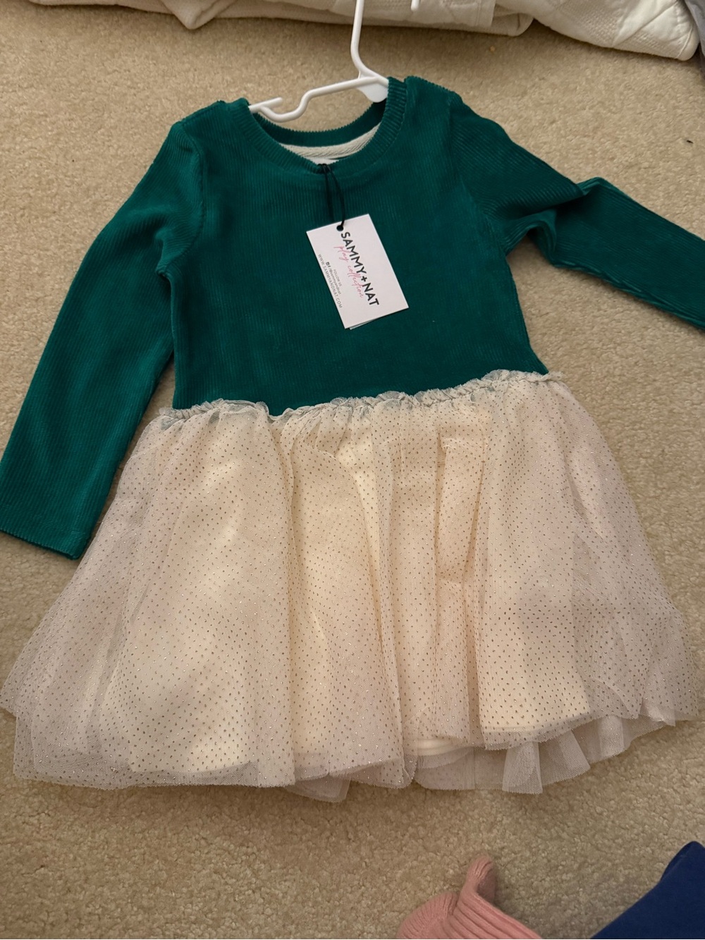 Sammy + Nat Green and Cream Tulle Dance Dress